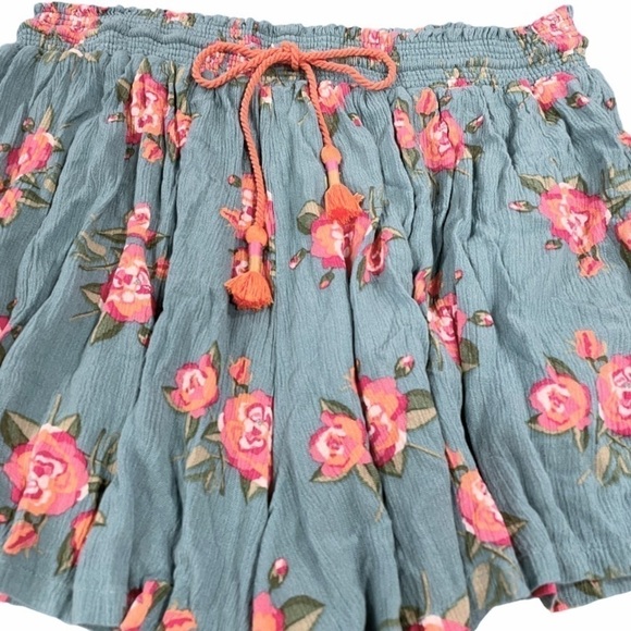 Matilda Jane Womens Medium Long Walks Shorts Floral Pull On Green Pink 27698B - Picture 5 of 16